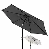 Doppler Sonnenschirm für den Garten Jack 250cm in Dunkelgrau - Runder Sonnenschirm für Balkon & Terrasse - Schirm knickbar - Balkonsonnenschirm - Kurbelschirm - Gartenschirm mit Kurbelfunktion