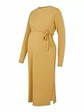 MAMALICIOUS Damen Mljada L/S Sweat Midi Dress A., Honey Mustard, M