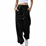 HSUAYEUD Damen Stretch Hose Damen Sommer Casual Baumwolle Leinen Stoffhose Einfarbig Freizeithose Stretch Leicht Leinenhose Straight Leg Hose und Taschen