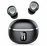 Kopfhörer Kabellos Bluetooth, Bluetooth Kopfhörer 5.3 mit 4 ENC Mic, Mini In-Ear Schlafkopfhörer 50H Laufzeit, Sanfter Klang Bequem Tragen ohne Druckgefühl, IPX7 Wasserdicht Ultraleicht Ohrhörer
