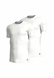 Adidas Herren kurzarm Unterhemd (2er Pack) rundhals Crew Neck T-Shirt (Gr. S - 3XL), Weiß, L