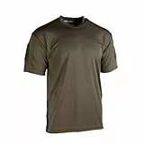 Mil-Tec Tactical Quick Dry T‑Shirt Herren • Taktisches Kurzarm-Shirt • Atmungsaktives & schnelltrocknendes Basic T-Shirt • Ideal als Sportshirt, Wandershirt, Arbeitsshirt • Oliv, M
