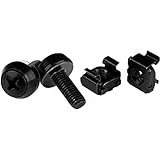 StarTech.com M6 x 12mm - Schrauben und Käfigmuttern - 100er Pack - Schwarz - M6 Montageschrauben und Kastenmuttern für Server Racks