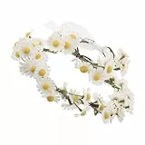 FRCOLOR Blumenkopfschmuck Mit Armband Aus Künstlichem Gänseblümchenkranz Für Hochzeitshaarschmuck Und Cosplay-stirnbänder Dekoratives Accessoire Für Frauen