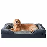 JOEJOY Extra großes Orthopädisches Hundebett, extra großes waschbares Katzenbett Hundekissen mit Wabenstruktur und abnehmbarem wasserdichte Fütterung Schaumstoff hundebett orthopädisch Grau