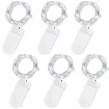 Jsdoin LED Mini Lichterkette mit Batterie, 6x20er Micro Lichterkette außen Batterie, 2M DIY kleine Lichterketten Wasserdicht für Party Hochzeit Weihnachten Beleuchtung Deko (Kaltweiß)