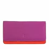 DUDU Mehrfarbige Kuvert - Brieftasche RFID in Leder Fuchsia