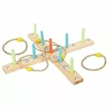 small foot Ringwurfspiel 'Active', aus Holz, Garten-Spiel für Kinder ab 3 Jahren, 12035, Naturholz