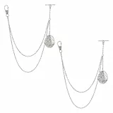 SUPERFINDINGS 2 STK Blumen Taschenuhrkette Aus Messing Abnehmbarer Medaillon Anhänger Uhrenkette Westenkette T Bar Uhrenkette Platin Uhrenkette Für Herren Anzug Hemd