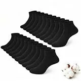 Tialfas Sneaker Socken Damen 39-42, 10 Paar Baumwolle Knöchelsocken Unisex Laufsocken und Sportsocken, Atmungsaktive Kurze Socken für Damen Herren in Schwarz Weiß Grau