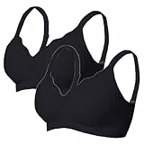 Generisch 2er Pack BH Damen ohne Bügel Bequemer Starker Halt für Große Brüste Push Up Bra Nahtloser Bügelloser Vollschalen Wohlfühl Büstenhalter Verstellbar Bustier Damen Seamless BH Sport BHS