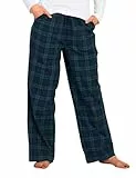 LAPASA Damen Pyjamahose Loungehose Schlafanzughose Freizeithose Baumwolle Flanell L74 (Dunkelgrün + Navy Blau, XS)