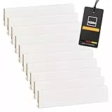 Vorteilspack 48 Meter Sockelleiste Mega – Weiß folierte MDF Fußbodenleiste KGM – Maße: 2400 x 16 x 58 mm – 20 Stück