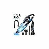 LanBlu Handstaubsauger Akku Testsieger mit Ladestation & LED Beleuchtung, 25000Pa Kabelloser Handstaubsauger Auto mit Waschbar HEPA-Filter, 120W Nass&Trocken Autostaubsauger Stark für Haus Küche Tier