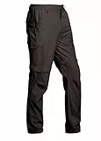 ATLASLAVA Herren Zip Off Wanderhose Abnehmbar Outdoorhose Atmungsaktiv Leichte Trekkinghose Schnelltrocknend Hose mit 6 Taschen Grau 38