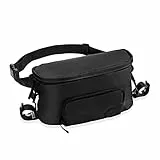 hauck Pushchair Hip Bag, Black - Große 2in1 Bauchtasche & Kinderwagen Organizer mit Reißverschlusstasche & Verstellbarem Gurt, 17 x 11 x 32 cm, Einfache Befestigung am Buggy, für Damen & Herren