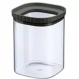 Westmark Glasdose mit Silikondeckel – Praktische Vorratsdose mit Deckel, ideal zur Aufbewahrung von Nudeln, Gewürzen, Tee, Süßigkeiten und vielem mehr, eckig, stapelbar – 1080 ml