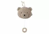 Jollein Spieluhr Baby Teddy Bear - Olive Green - Stoff Musikanhänger - Für Mädchen und Jungen - Baby Musikspielzeug - Kuscheltier mit Musik