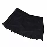 GOTOTOP Damen-Baderock mit Hoher Taille, Tankini-Bikiniunterteil, Volants, Basic-Badekleid, Gefüttert, Mini-Strandrock(XL-Schwarz)