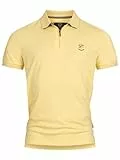 Indicode Herren INYonah Poloshirt aus Baumwollmischung | Herrenpoloshirt Polokragen Baumwollshirt Pale Banana, L