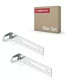 Gedotec Wand-Befestigung mit Kipp-Sicherung zur Befestigung von Möbel & Schränke | Anschraubwinkel zum Schrauben - H7901 | Stahl verzinkt | 77 x 21 x 15 mm | 10 Stück - Winkel-Verbinder mit Langloch