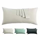 RUIKASI Kissenbezug 40 x 80 Baumwolle 2er Set - Kopfkissenbezug 40x80 Beige mit Reißverschluss Bezug für Kissen 40x80cm, Cotton Pillow Cover Pillowcase
