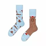 Many Mornings Lustige Ungleiche Socken Unisex Capybara Wasserschwein Design Größe 39-42 Bequeme Baumwollsocken Geschenkidee