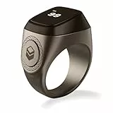 iQIBLA Zikr Ring® Multifunktionaler Gebetszähler Tasbih Smart Tally Ringe Finger Erinnerung Life Muslim Lifestyle App (Grau, 22mm)