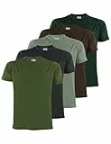ALPIDEX Herren T-Shirts 5er Set Rundhals 100% Baumwolle Einfarbig Shirts Basic Shirt Kurzarm S M L XL XXL 3XL 4XL 5XL, Größe:XL, Farbe:Forest