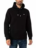 Gant Herren Reg Shield Hoodie Kapuzenpullover, Schwarz, L EU