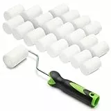ToolSpace 20x Lackierwalze 5 cm mit Griff Superfein Schaumstoffrolle 50 kg/m³ Schaumstoff Dichte Lacke Lasur Acryl Lösungsmittelbeständig Nicht-Aggressive Malerrolle Lackrolle Feinarbeiten Türen Möbel