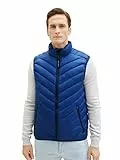 TOM TAILOR Herren Lightweight Steppweste mit Stehkragen aus recyceltem Polyester