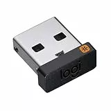 Logitech USB-Unifying-Empfänger, 2,4-GHz-Funktechnologie, USB-Anschluss Kompatibel mit allen Logitech Unifying-Geräten wie kabellosen Mäusen und Tastaturen, PC/Mac/Laptop – Schwarz