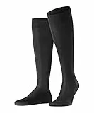 FALKE Herren Kniestrümpfe Tiago M Kh nachhaltige Fil D'Ecosse Baumwolle lang einfarbig 1 Paar, Schwarz Black 3000, 41-42