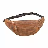 DONBOLSO Bauchtasche Seattle I Gürteltasche handgefertigt aus Permium Leder im Vintage Look I Große Hüfttasche für Damen und Herren I Fanny Pack I Vintage Braun