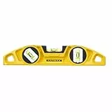 Stanley FatMax Torpedo-Wasserwaage (Aluminium, magnetisch, 22 cm Länge, horizontale/vertikale/45°-Libelle) 0-43-603, Gelb