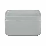 blomus Butterdose -PILAR- aus Steingut | Butterschale in Grau mit Deckel | Farbe Mirage Gray | 12L x 9B x 8H cm