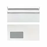 Herlitz 11285541 Briefumschlag Din Lang, selbstklebend mit Fenster, 1000 Stück, Weiß