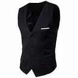 Weste Herren Outdoor Winter-Anzugweste Slim Fitness Herrenweste Sportlich Outdoor Mit V-Ausschnitt Sportwesten Leicht Einreihig Winterweste Ohne Kapuze Freizeitweste Regular Fit Herrenweste