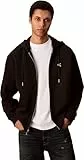 Calvin Klein Herren Hoodie mit Reißverschluss Terry Monogram und Bauchtasche, Schwarz (Black), L