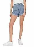 ONLY Damen Shorts high Waist 5-Pocket Design Knopfleiste Reißverschluss Kurze Bermudas, Farben:Hellblau, Größe:S