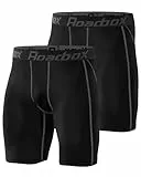 Roadbox 2er Pack Herren Kompressionsshorts, Schnelltrocknendes Baselayer Unterhose Tights Kurz Laufunterwäsche