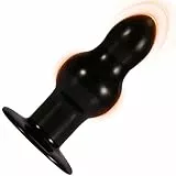 BDSMAGE Analplug mit Saugnapf,Buttplug Analdildo Analkugeln Analspielzeuge Fisting Sexspielzeug Analdehner Anal Expander erotisches Sex Spielzeug für Paare Frauen Männer extrem Sex (Schwarz, M)