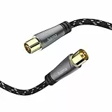 Hama Antennenkabel Koax 1,5 m lang 120 dB (Koax Stecker - Kupplung, Koaxialkabel HD TV, 8K, zur Verbindung von Antennendose zu TV oder Receiver, Metallgehäuse, verstärkter Kabelmantel, 75 Ohm)