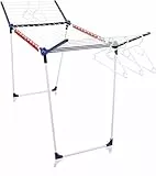 Leifheit Standtrockner Pegasus 200 Solid mit 20m Trockenlänge für 2 Wäscheladungen, Flügelwäschetrockner für Lange Wäsche mit 4 Kleinteilehaltern, Kleiderbügelstangen und 5 Bügeln [Amazon Exclusive]