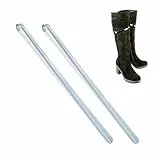 Relaxdays Schuhlöffel lang, 2er Set, 70 cm, Schuhanzieher Metall, stabil, zum Aufhängen, Anziehhilfe für Schuhe, Silber