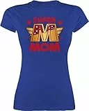 Shirt Damen - Super Mom I Supermom Heldin Mama - M - Royalblau - muttertagsgeschenk muttertagsgeschenke Mum supermama Tshirt Supermom+t-Shirt motherday Gift mütter für Shirts t-Shirt