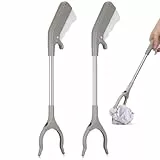Cabilock 2 Stück Greifzange für Senioren 40cm Aluminium Müllzange Extra Langer Greifer Greifhilfe Greifarm für Senioren und Kinder, für Rollstuhl-Nutzer, Apfelpflücker & Laubgreifer Zubehör