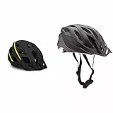 FISCHER Erwachsene Fahrradhelm, Radhelm, Cityhelm, Mountainbike-Helm & Erwachsene Fahrradhelm, Radhelm, Cityhelm Shadow, S/M, 54-59cm, schwarz, mit beleuchtetem Innenring-System
