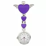 Hemobllo Taschenuhr Broschen Für Frauen Pflegeuhr Schwesternuhr Für Damen Zum Anclipsen Schwesternuhren Für Damen Abzeichen-Clip-Uhr Ruf Die Hebamme Violett Zubehör Fräulein Metall Glas